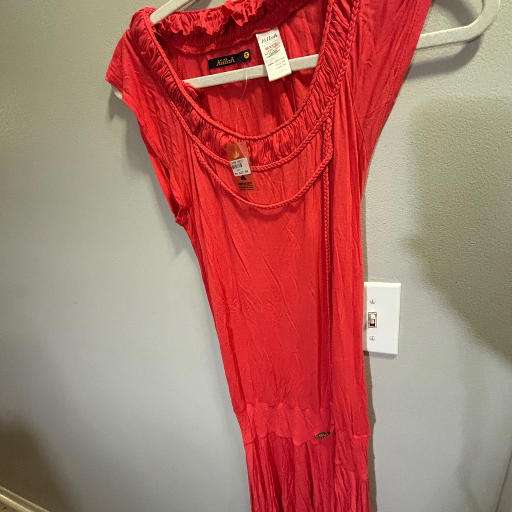 Killah Red Viscose Midi Dress